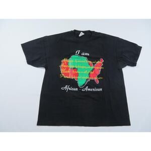 I Am African American Human Being T-Shirt Double Sided Sz XL 1990s